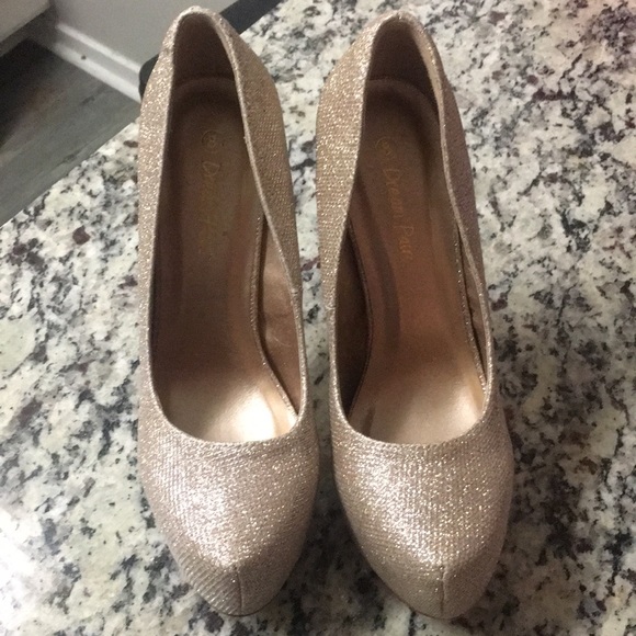 Sparkly Gold Platform Heels - Picture 2 of 5